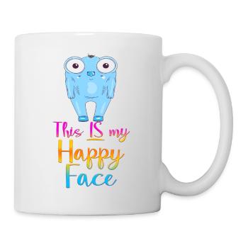 Angry face face cartoon happy face cartoon - Mug - white - Right
