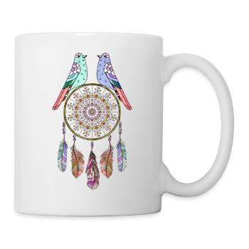 capteur de rêves et oiseaux - Mug blanc - blanc - Droite