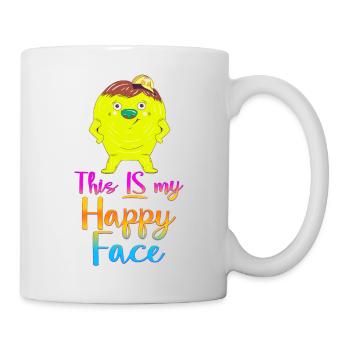 Angry face face cartoon happy face cartoon - Mug - white - Right