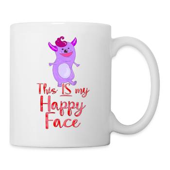 Angry face face cartoon happy face cartoon - Mug - white - Right