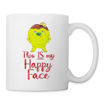 Angry face face cartoon happy face cartoon - Mug - white - Right