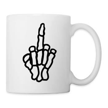Cheeky Middle Finger Bone Hand - Mug - white - Right