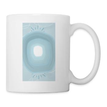 Wassertropfen babyblau abstraktes Design Shirt etc - Tasse - Weiß - Rechts