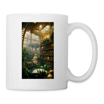 Secret library of garden inside a greenhouse - Mug - white - Right