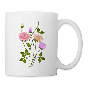 Fleur - Mug blanc - blanc - Droite