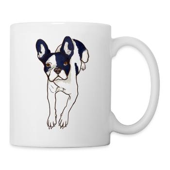 Frenchie - französische Bulldogge - Tasse - Weiß - Rechts