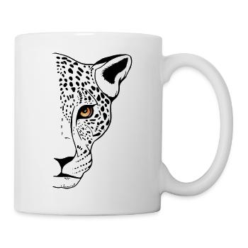 Leopard Raubkatze Animal Print Cool - Tasse - Weiß - Rechts