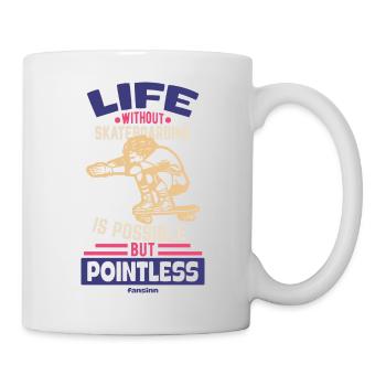 Une vie sans skateboard est possible - Mug blanc - blanc - Droite