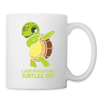 Drôle de tortue de mer Tortue de mer Eau de mer - Mug blanc - blanc - Droite