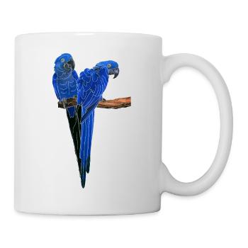 Hyacinth Macaw Pair - South American Parrot - Mug - white - Right