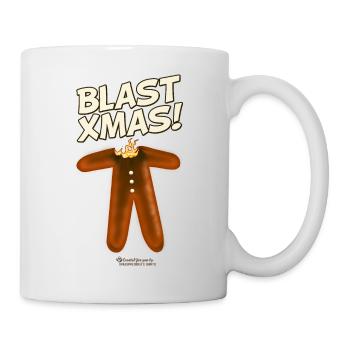 Ugly Christmas T-Shirt Design Saying Blast Xmas - Mug - white - Right