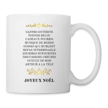 Menu de noël – Joyeux Noël - Humour noir - Mug blanc - blanc - Droite