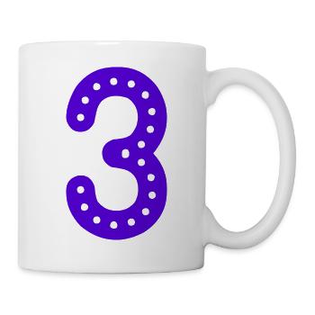 3 JAHRE. 3. JUBILÄUM. GEBURTSTAG 3 JAHRE. 3 - Tasse - Weiß - Rechts