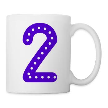 2 JAHRE. 2. JUBILÄUM. GEBURTSTAG 2 JAHRE. 2 - Tasse - Weiß - Rechts