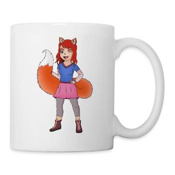 Belle illustration de Fox Girl - Mug blanc - blanc - Droite