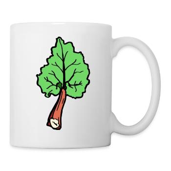 Rhabarber Gemüse Blatt lustige Geschenkidee Garten - Tasse - Weiß - Rechts