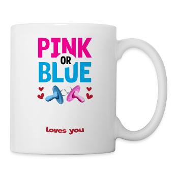 Pink or Blue Sis Loves You Gender Reveal Party - Tasse - Weiß - Rechts