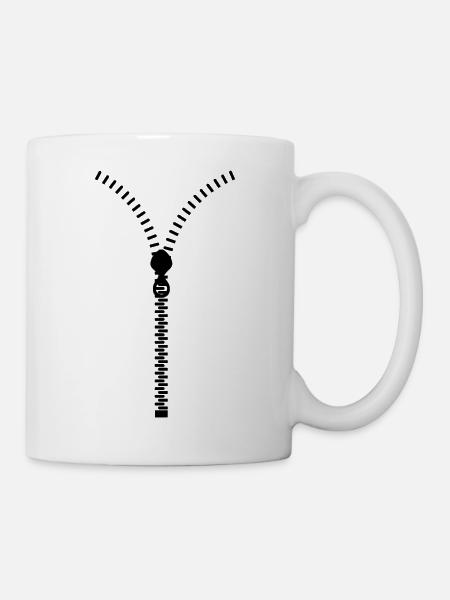 Ouvrez-moi! -Fermeture éclair - Mug blanc - blanc