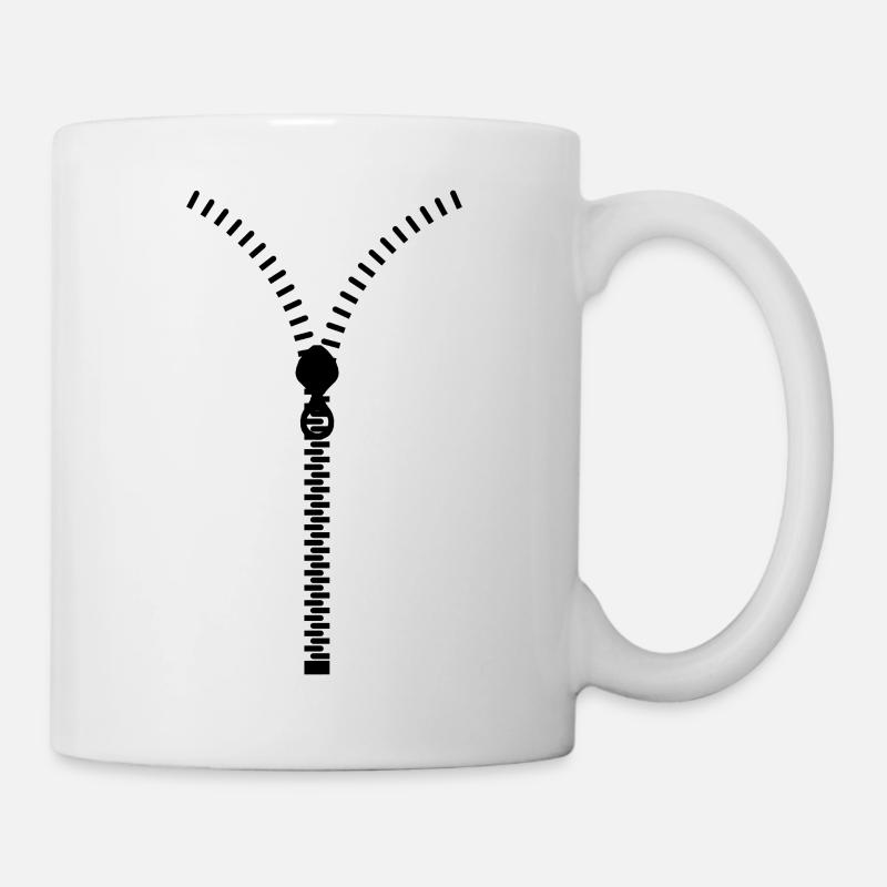 Öffne mich! - Reißverschluss - Tasse - Weiß