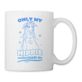 only my hippie understands me dog pet peace - Mug - white - Right