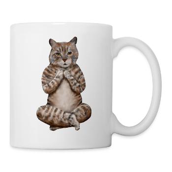 MÉDITER YOGA CAT – CHAT MÉDITANT - Mug blanc - blanc - Droite