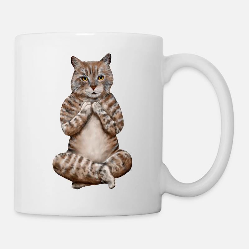MEDITATING YOGA CAT – CAT MEDITATING - Mug - white