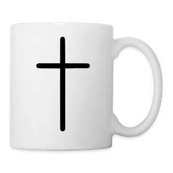Cross Emoji Sketch Dessin Noir - Mug blanc - blanc - Droite
