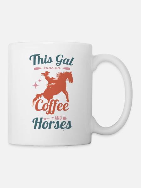 Dieses Mädchen liebt Kaffee und Pferde Muttertag - Tasse - Weiß