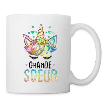 Licorne Filles Future grande soeur en 2023 Cadeau - Mug blanc - blanc - Droite