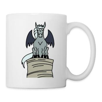 Hippogoyle - Gargoyle as a horse on a big hay ball - Mug - white - Right