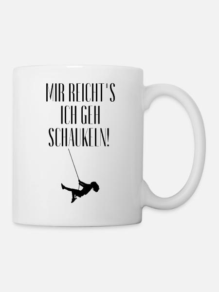 Schaukelpause - Statement mit Schwung - Tasse - Weiß