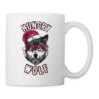 Hungry Wolf – Grumpy Christmas Wolf - Mug - white - Right
