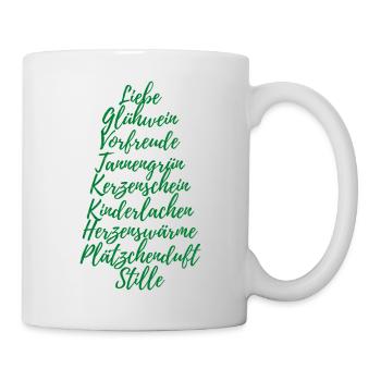 Weihnachtsbaum: Weihnachten erleben - Tasse - Weiß - Rechts