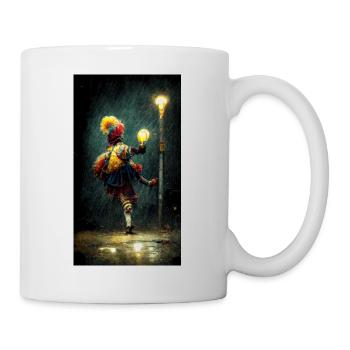 Tanzender Clown unter einer Laterne - Tasse - Weiß - Rechts