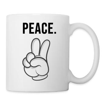 peace hand - Tasse - Weiß - Rechts