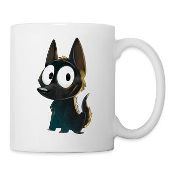 Schwarzer Kelpie - Tasse - Weiß - Rechts