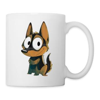 Schwarzer und brauner Kelpie - Tasse - Weiß - Rechts