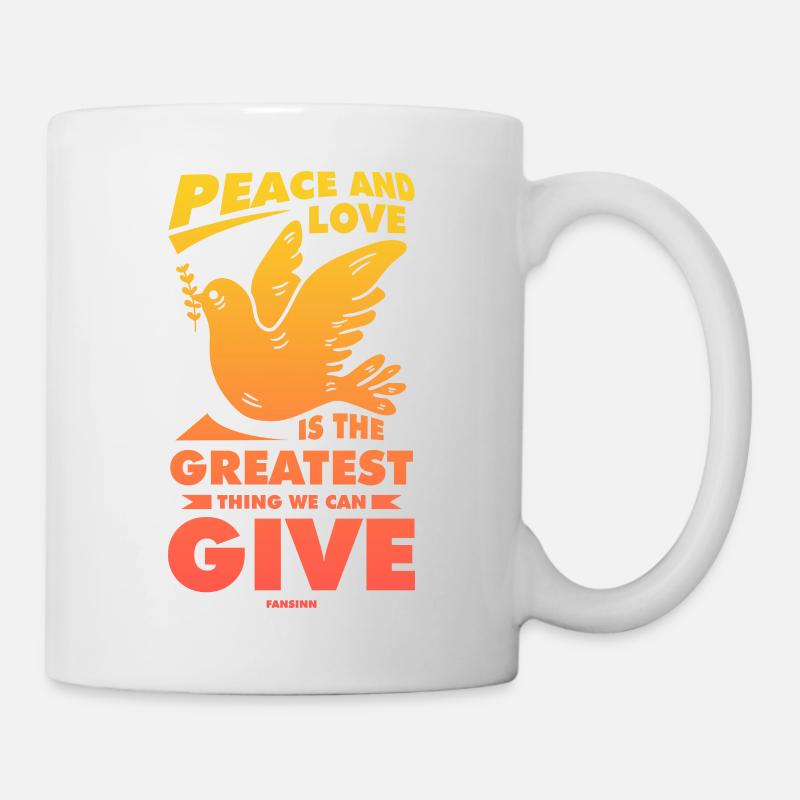 Frieden und Liebe - Tasse - Weiß