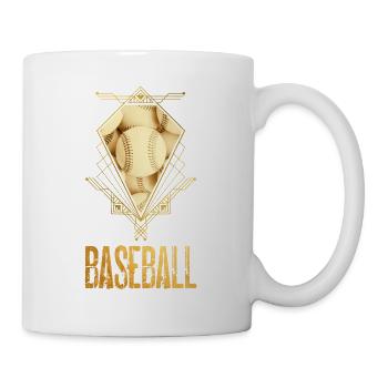 Baseball Ball Gold Player USA Sport Vintage Retro - Mug - white - Right
