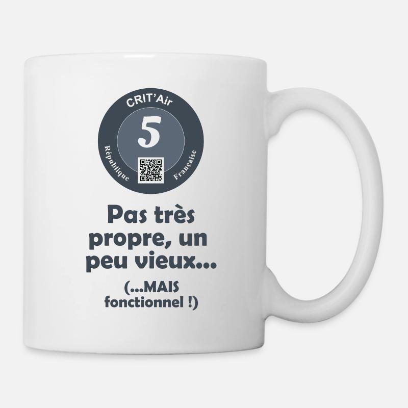 Vignette humour critair 5 "pas très propre" - Mug blanc - blanc