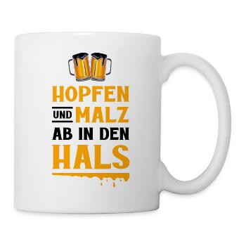 Houblon et malt, dans la gorge - Mug blanc - blanc - Droite
