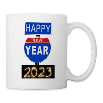 Frohes neues Jahr 2023 - Tasse - Weiß - Rechts
