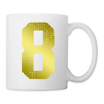8 Zahl Trikot - Tasse - Weiß - Rechts