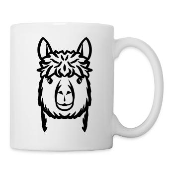 Alpaka schwarz - Tasse - Weiß - Rechts