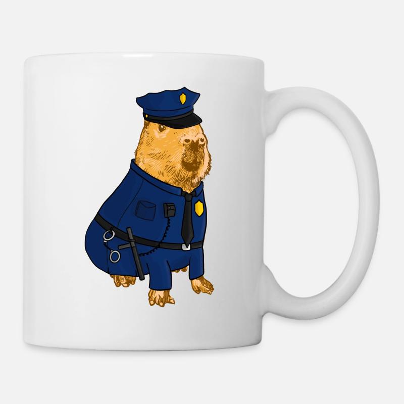 Polizei Capybara - Tasse - Weiß
