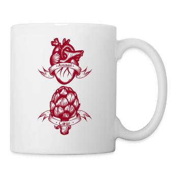 Cœur Artichaut rouge - Mug blanc - blanc - Droite