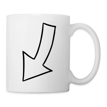 Pfeil Zeichnung Skizze schwarz - Tasse - Weiß - Rechts