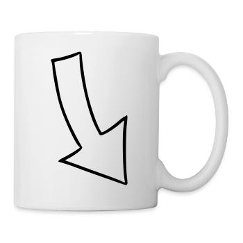 Pfeil Zeichnung Skizze schwarz - Tasse - Weiß - Rechts