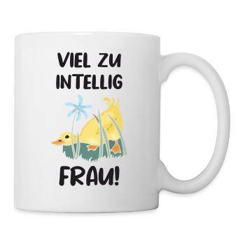 intelligente Frau schlaue Ente clever MINT - Tasse - Weiß - Rechts