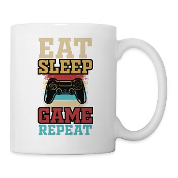 Mangez le jeu du sommeil Répétez | Produits de jeu vintage - Mug blanc - blanc - Droite